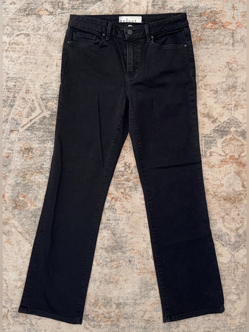 VELVET | Kate High Rise Cropped Jeans in Black Onyx Wash